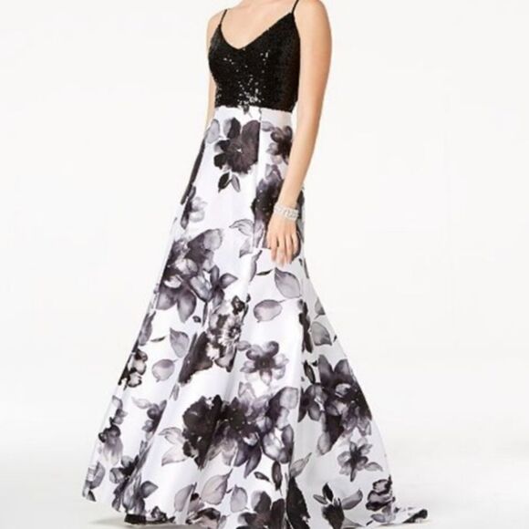 Jump Apparel Black and White Mermaid Shape Formal - Picture 1 of 15